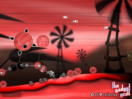 Dodging obstacles like windmills is just one of the challenges World of Goo presents.